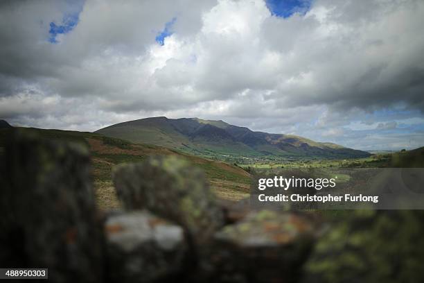 Blencathra Mountain, which is up for sale for 1.75M GBP, overlooks the Lake District fells on May 9, 2014 in Keswick, United Kingdom. The Earl of...