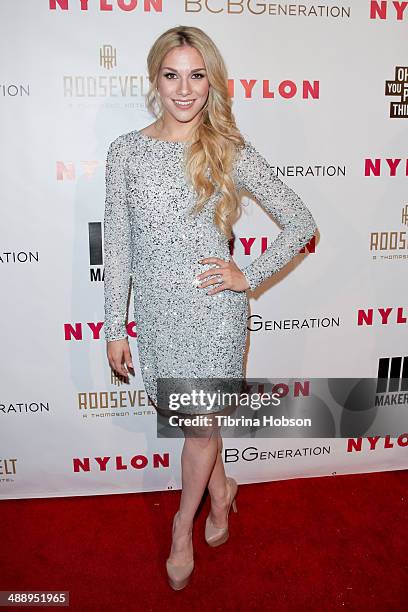 Allison Holker attends the Nylon Magazine May young Hollywood issue party at Tropicana Bar at The Hollywood Rooselvelt Hotel on May 8, 2014 in...