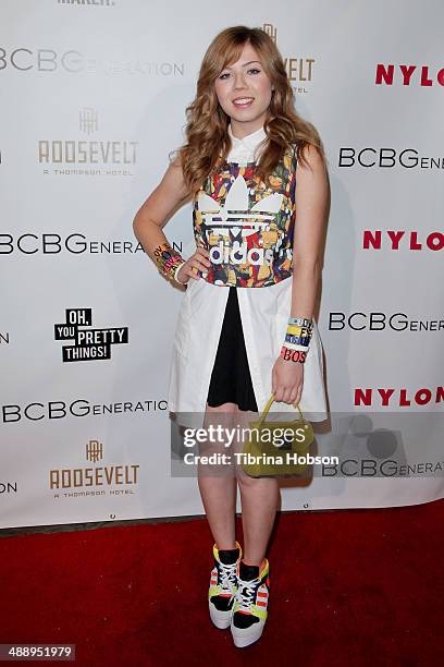 Jennette McCurdy attends the Nylon Magazine May young Hollywood issue party at Tropicana Bar at The Hollywood Rooselvelt Hotel on May 8, 2014 in...