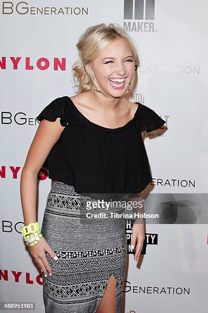 Audrey Whitby attends the Nylon Magazine May young Hollywood issue party at Tropicana Bar at The Hollywood Rooselvelt Hotel on May 8, 2014 in...