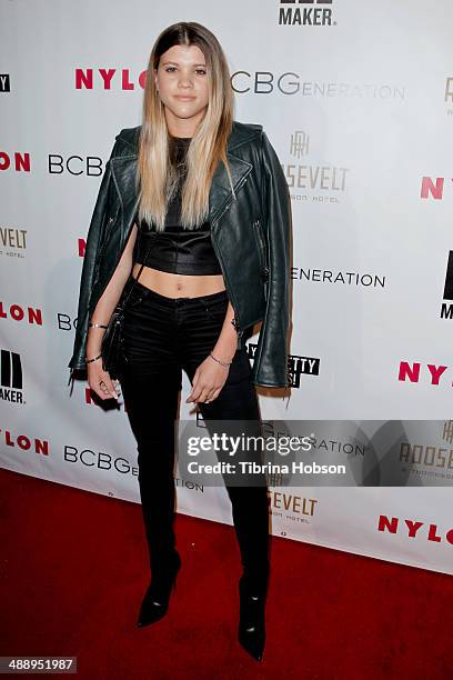 Sofia Richie attends the Nylon Magazine May young Hollywood issue party at Tropicana Bar at The Hollywood Rooselvelt Hotel on May 8, 2014 in...