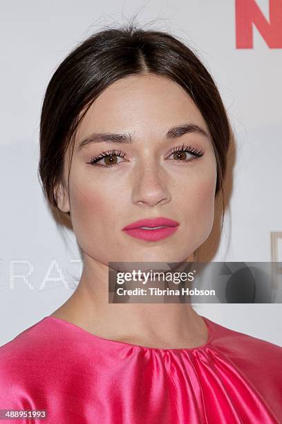 Crystal Reed attends the Nylon Magazine May young Hollywood issue party at Tropicana Bar at The Hollywood Rooselvelt Hotel on May 8, 2014 in...