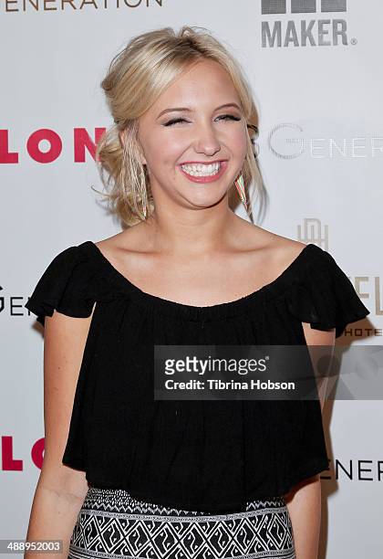Audrey Whitby attends the Nylon Magazine May young Hollywood issue party at Tropicana Bar at The Hollywood Rooselvelt Hotel on May 8, 2014 in...