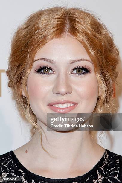 Katherine McNamara attends the Nylon Magazine May young Hollywood issue party at Tropicana Bar at The Hollywood Rooselvelt Hotel on May 8, 2014 in...