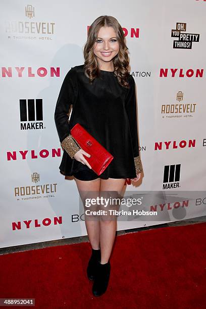 Sammi Hanratty attends the Nylon Magazine May young Hollywood issue party at Tropicana Bar at The Hollywood Rooselvelt Hotel on May 8, 2014 in...