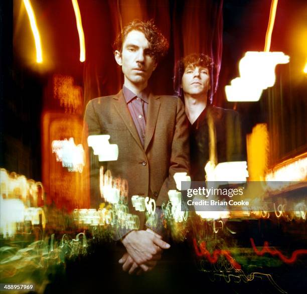 Russell Mael and Ron Mael of Sparks posed in a Covent Garden photo studio on 4th June 1979.