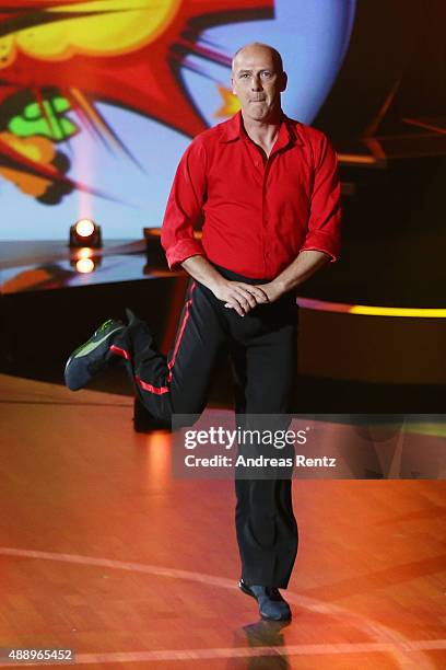 Mario Basler performs during the second show of the television competition 'Stepping Out' on September 18, 2015 in Cologne, Germany.