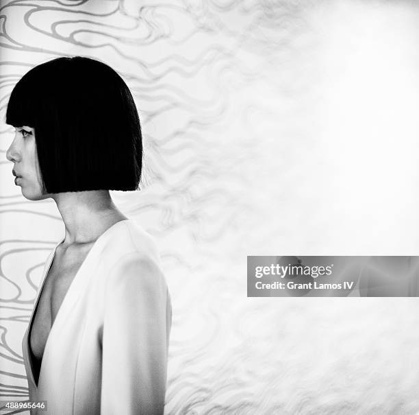 Model backstage at the Romeo Hunte presentation during Spring 2016 New York Fashion Week on September 10, 2015 in New York City.