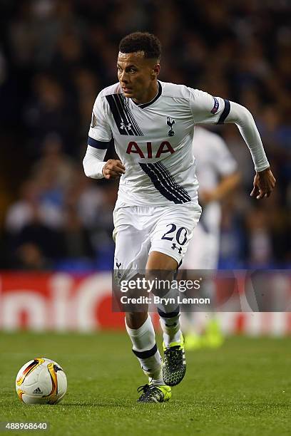 Dele Alli of Tottenham Hotspur in action during the UEFA Europa League match between Tottenham Hotspur FC and Qarabag FK on September 17, 2015 in...