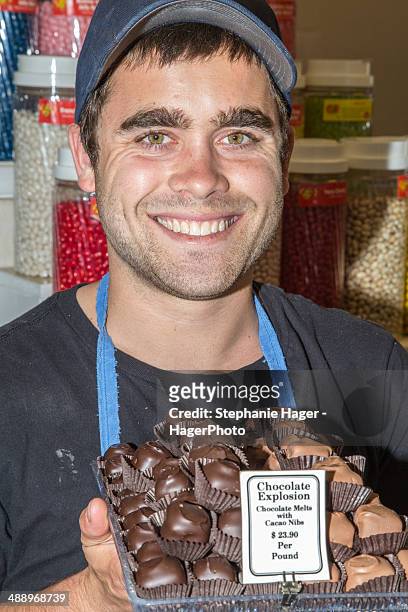 man with chocolate - goleta stock pictures, royalty-free photos & images