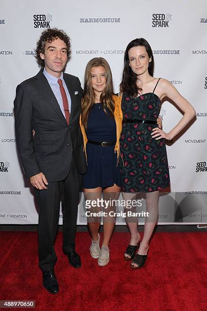 Alexis Boling, Catherine Missal and Bodine Boling attend the Movement + Location NYC Premiere on September 18, 2015 in New York City.