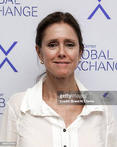 Director Julie Taymor arrives for the first annual Lincoln Center Global Exchange Evening Celebration held at Alice Tully Hall on September 18, 2015...