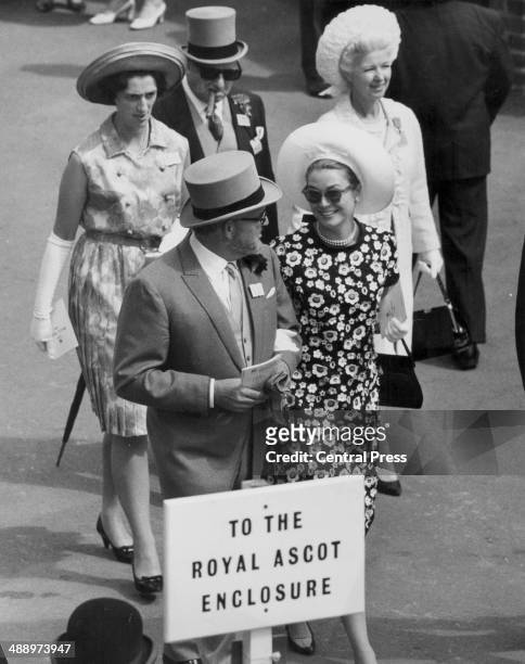 Prince Rainier of Monaco and Princess Grace Kelly attending the Royal Meeting at Ascot, Berkshire, June 14th 1966.