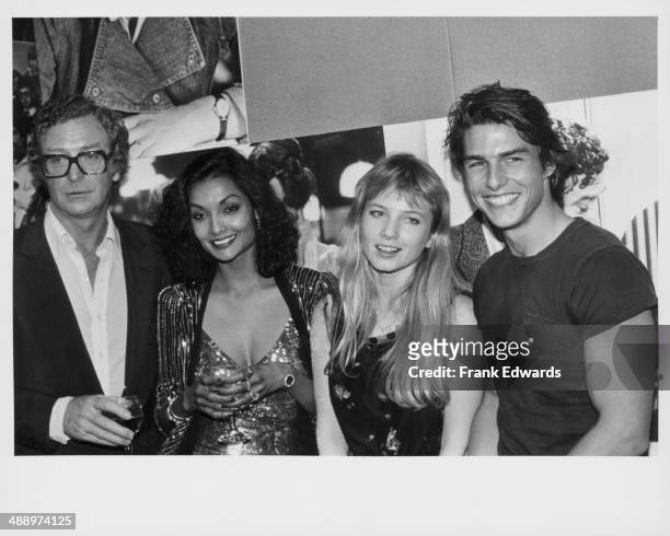 Actor Michael Caine and his wife Shakira, with actors Rebecca De Mornay and Tom Cruise, attending a screening of the film 'Educating Rita' at the...