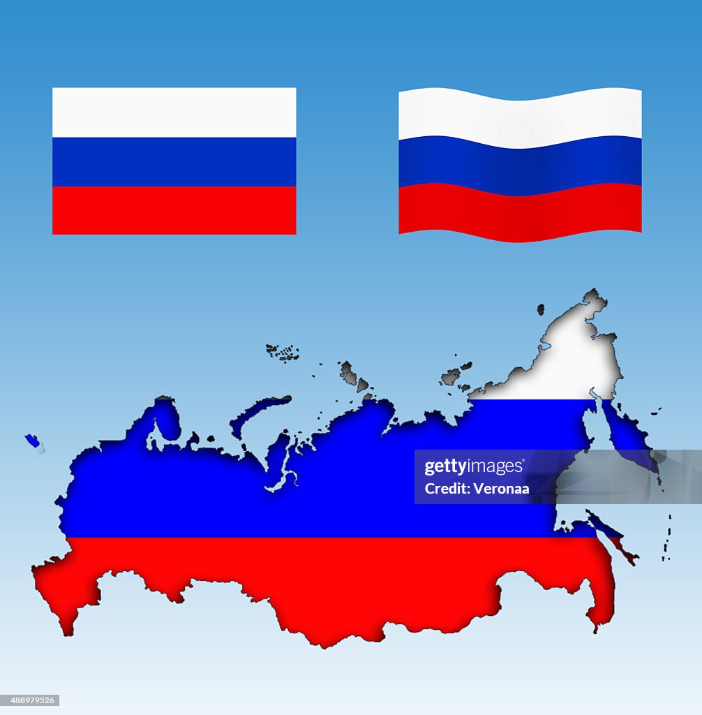 Russian Map With Flags High-Res Vector Graphic - Getty Images