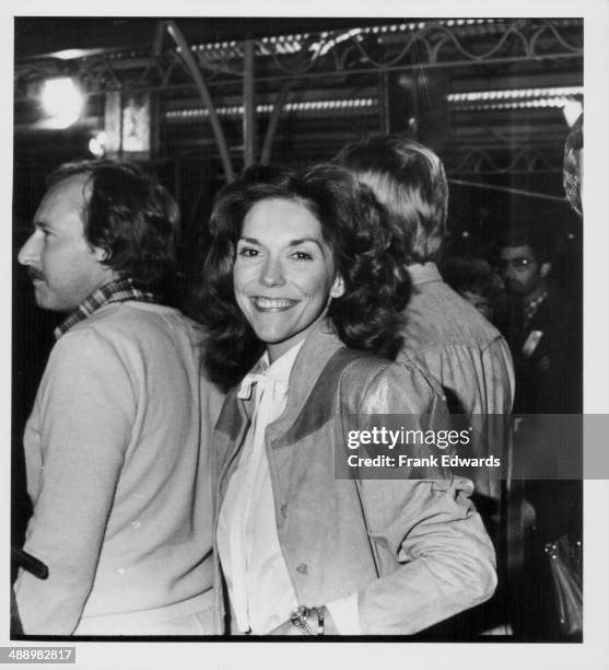 Singer Karen Carpenter attending the premiere of the movie 'Popeye', December 1980.