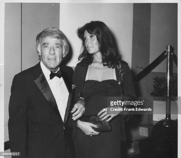 Actor Peter Lawford with his date Maxine Yate, attending the wedding reception of Liza Minnelli and Jack Haley Jr, 1974.