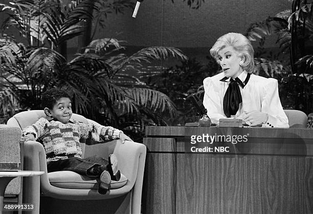 Pictured: Actor Emmanuel Lewis during an interview with guest host Joan Rivers on January 27, 1986 --