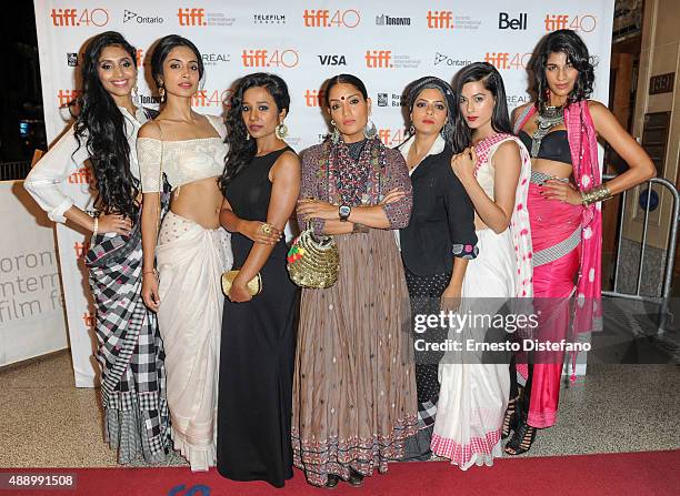 Cast attends premiere of 'Angry Indian Godesses' at the 2015 Toronto International Film Festival, L-R Pavleen Gujral, Sarah-Jane Dias, Tannishtha...