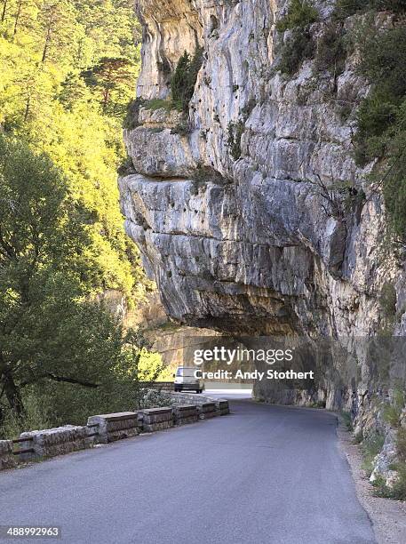 terrific scenery - tortuous road - gorges du verdon stock pictures, royalty-free photos & images