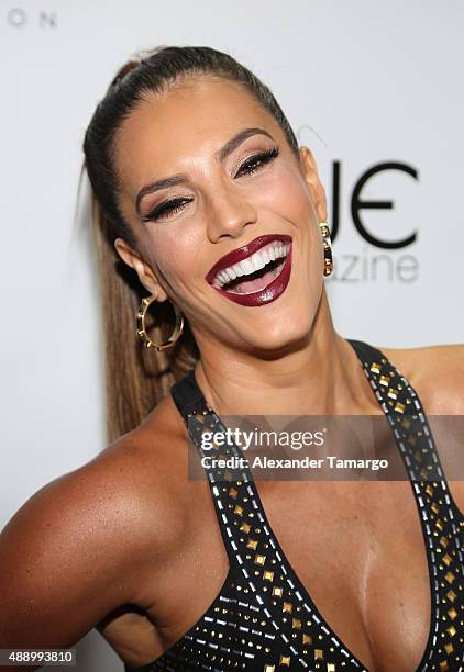 Gaby Espino arrives at the Venue Magazine 9 year anniversary party at House Nightclub on September 18, 2015 in Miami, Florida.