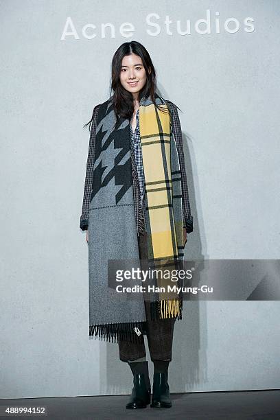 South Korean actress Jung Eun-Chae attends the launch party for 'Acne Studio' flagship store on September 18, 2015 in Seoul, South Korea.