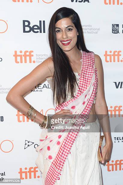 Actress Amrit Maghera attends the premiere of 'Angry Indian Goddesses' at The Elgin on September 18, 2015 in Toronto, Canada.