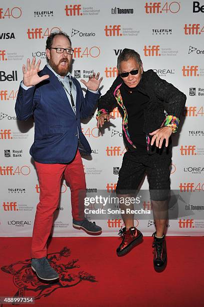 Colin Geddes and Takashi Miike attend "Yakuza Apocalypse" screening at Ryerson Theatre on September 18, 2015 in Toronto, Canada.