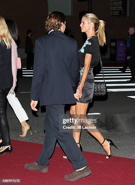 Heidi Klum and Vito Schnabel attend The Broad Museum inaugural celebration at The Broad on September 18, 2015 in Los Angeles, California.