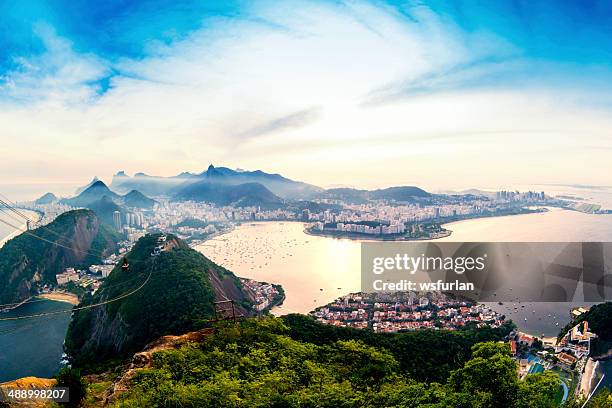 panoramic view of  rio de janeiro - brazil skyline stock pictures, royalty-free photos & images