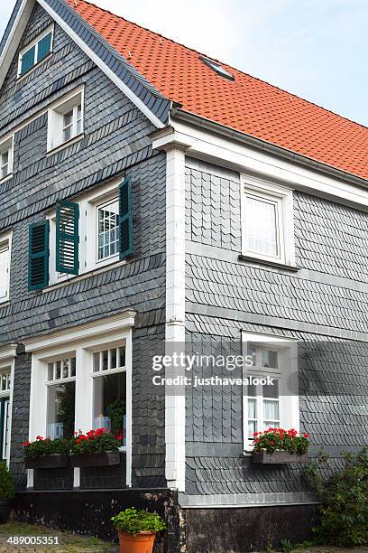 old building with schist facade - schist stock pictures, royalty-free photos & images