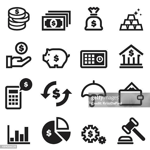 finance icons - line graph vector stock illustrations
