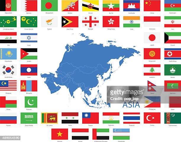 asia - flags and map - illustration - united arab emirates flag map stock illustrations