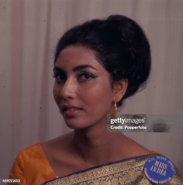 Indian born winner of the Miss World title Reita Faria posed in London in 1966.