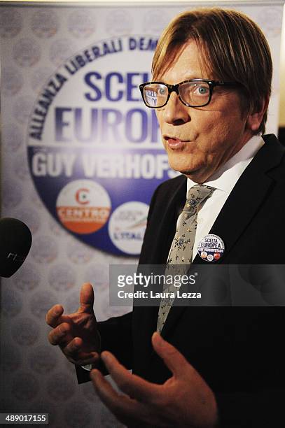 Guy Verhofstadt one of the candidate for the European Commission's Presidency speaks during The State of Union conference on May 9, 2014 in Florence,...
