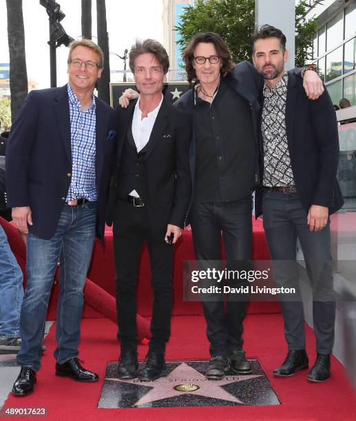 Actor Doug Davidson, recording artists Richard Marx and Rick Springfield and actor Jason Thompson attend the ceremony honoring Springfield with a...