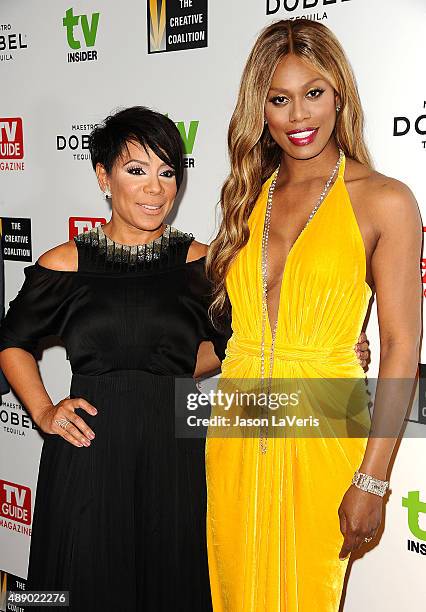 Actresses Selenis Leyva and Laverne Cox attend the Television Industry Advocacy Awards at Sunset Tower on September 18, 2015 in West Hollywood,...