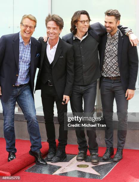 Doug Davidson, Richard Marx, Rick Springfield and Jason Thompson attend the ceremony honoring Rick Springfield with a Star on The Hollywood Walk of...