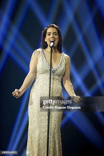 Ruth Lorenzo of Spain performs during a dress rehearsal ahead of the Grand Final of the Eurovision Song Contest 2014 on May 9, 2014 in Copenhagen,...