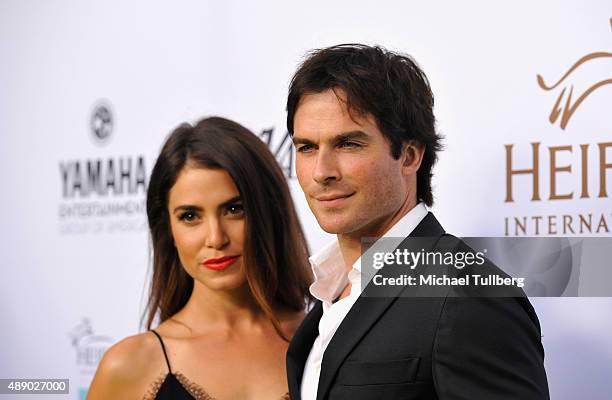 Actors Nikki Reed and Ian Somerhalder attend Heifer International's 4th Annual Beyond Hunger Gala at Montage Beverly Hills on September 18, 2015 in...