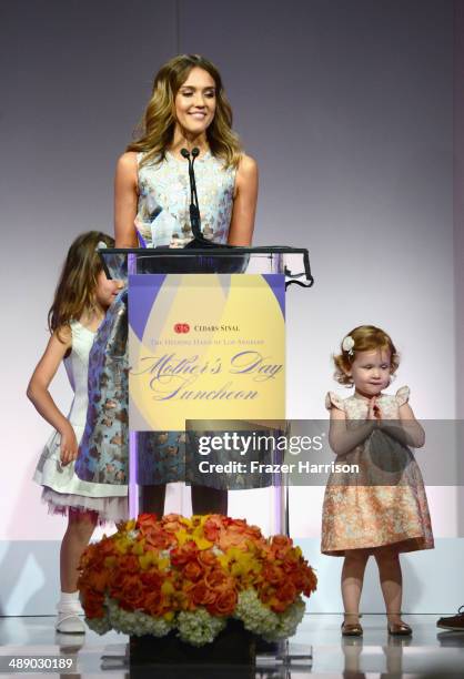 Actress Jessica Alba with her children, Honor Warren and Haven Warren at The Helping Hand of Los Angeles Mother's Day Luncheon at The Beverly Hilton...