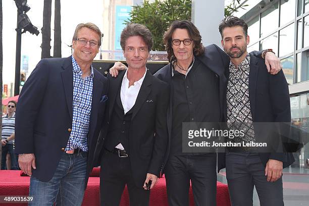 Doug Davidson, Richard Marx, Rick Springfield and Jason Thompson attend the ceremony honoring Rick Springfield with a Star on The Hollywood Walk of...
