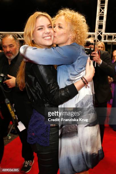 Paula Riemann and her mother Katja Riemann attend the Lola - German Film Award 2014 at Tempodrom on May 09, 2014 in Berlin, Germany.