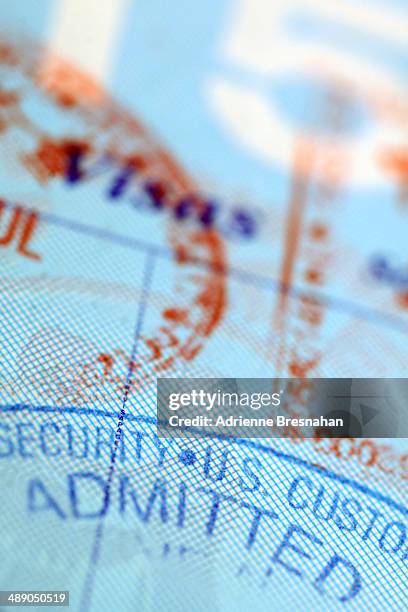 admitted to us - passport page stock pictures, royalty-free photos & images