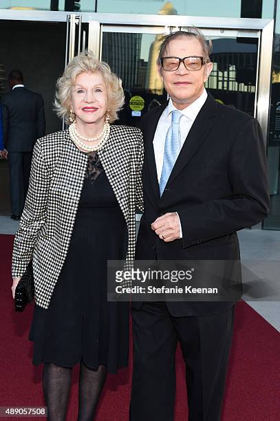 Pat York and Michael York attend The Broad Museum Opening Celebration at The Broad on September 18, 2015 in Los Angeles, California.
