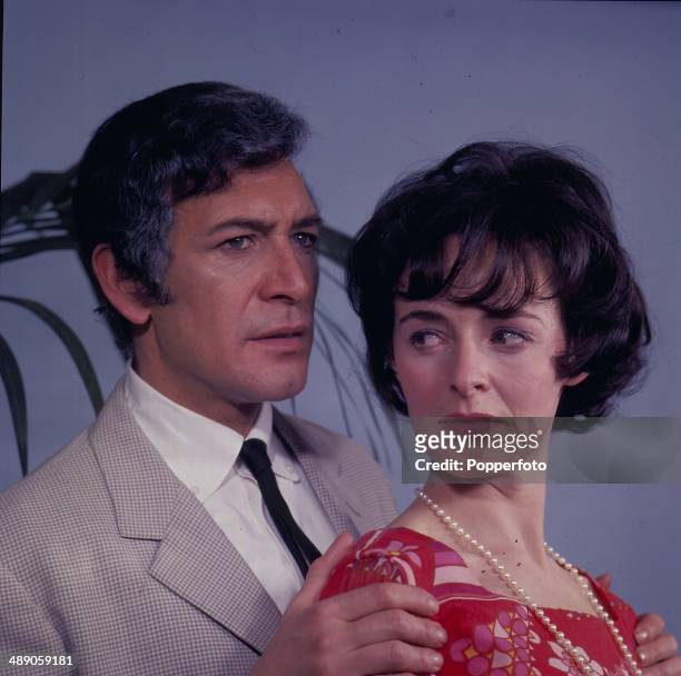 Actor Peter Wyngarde and actress Jeanette Sterke in a scene from the television play 'The Crossfire' in 1967.