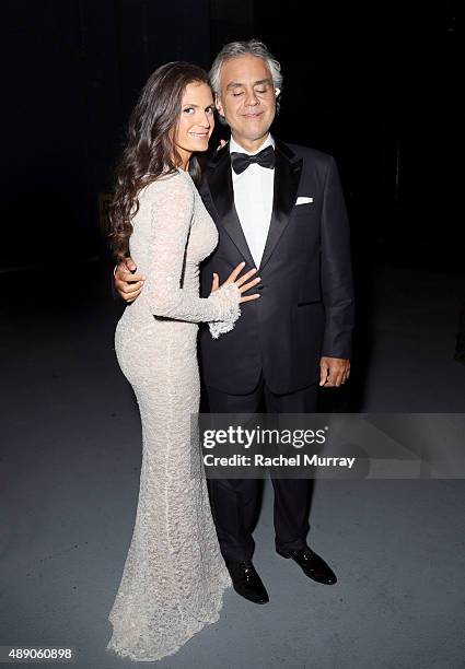 Andrea Bocelli and wife Veronica Berti photographed backstage as Andrea Bocelli gives a once-in-a-lifetime performance at HollywoodÕs Dolby Theatre...