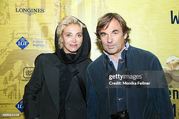 Hubertus Von Hohenlohe and Simona Gandolfi attend the Mercedes-Benz Championat Night during the Vienna Masters on September 18, 2015 in Vienna,...