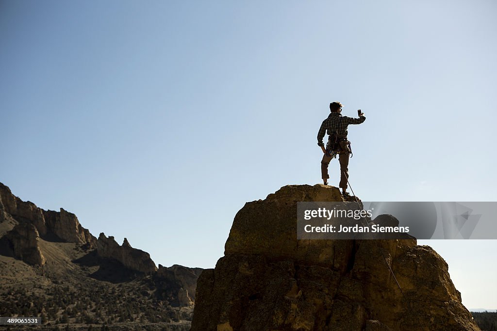 Rock climbing on steep cliffs