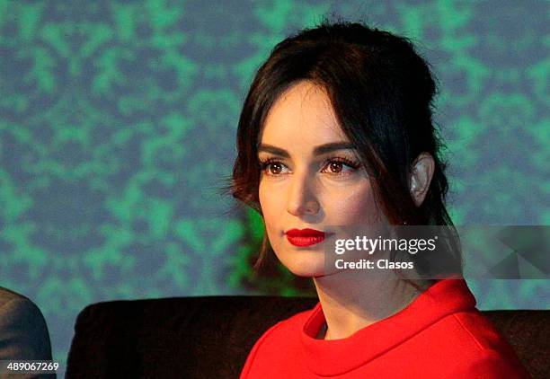 Mexican actress Ana de la Reguera announces she's Esika Beauty Products new image during a press conference on May 08, 2014 in Mexico City, Mexico.